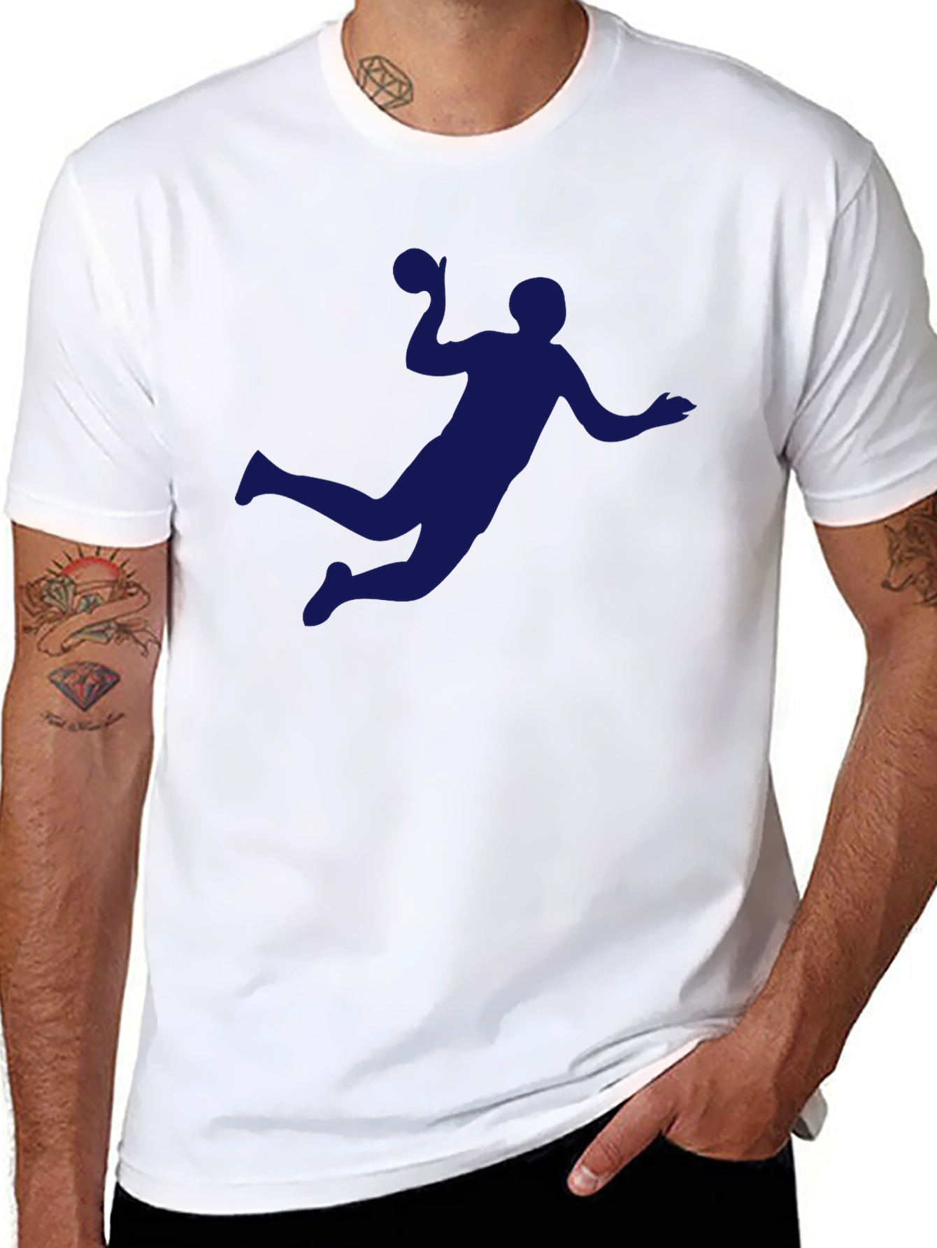 Handball Player Graphic Tee - Sporty Black T-Shirt