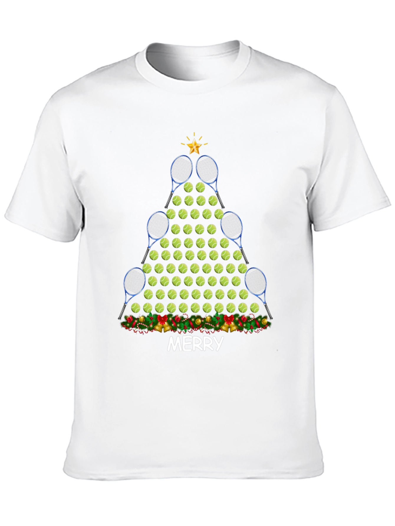 Tennis Christmas Tree T-Shirt - Merry Holiday Tee