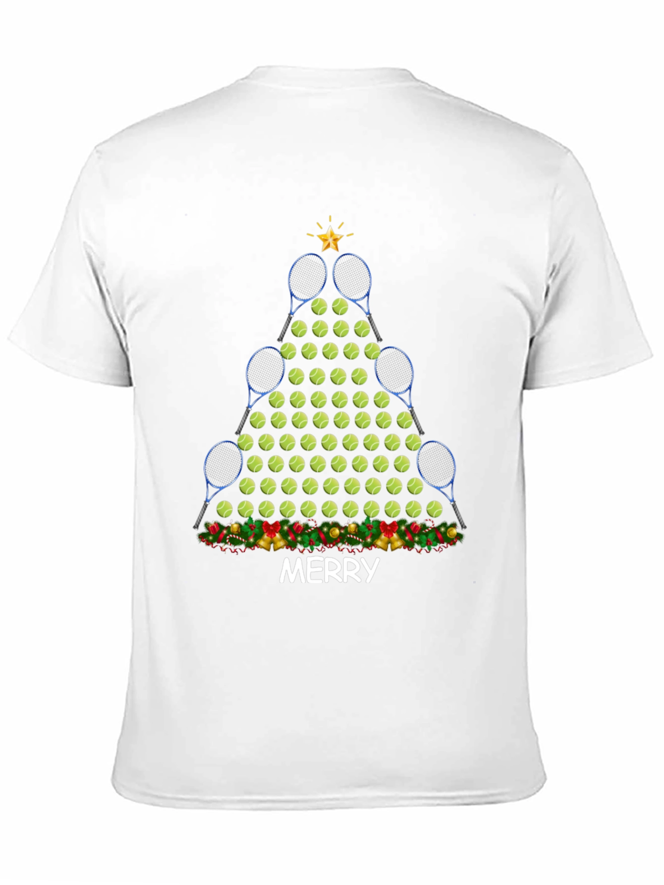 Tennis Christmas Tree T-Shirt - Merry Holiday Tee