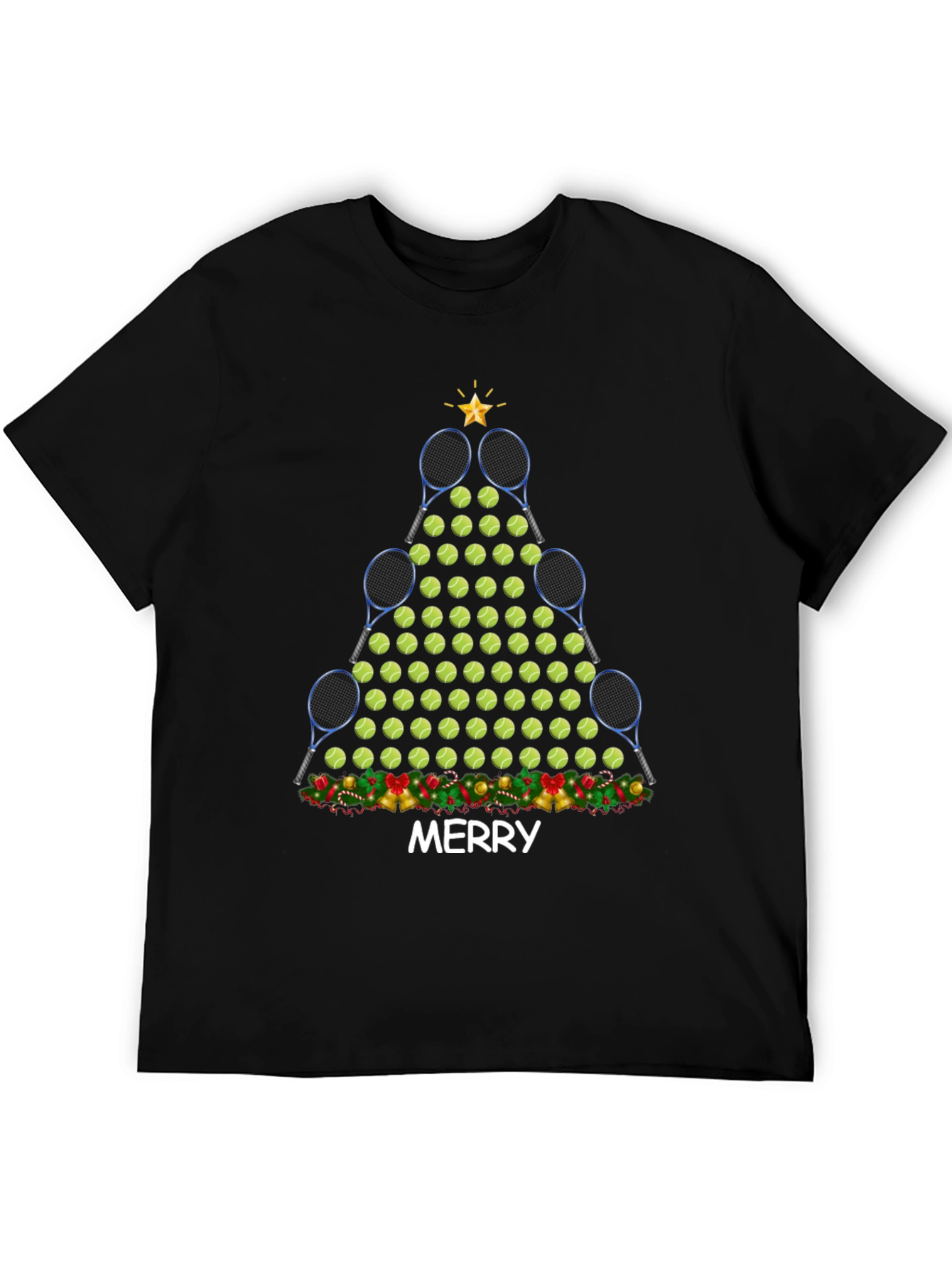 Tennis Christmas Tree T-Shirt - Merry Holiday Tee