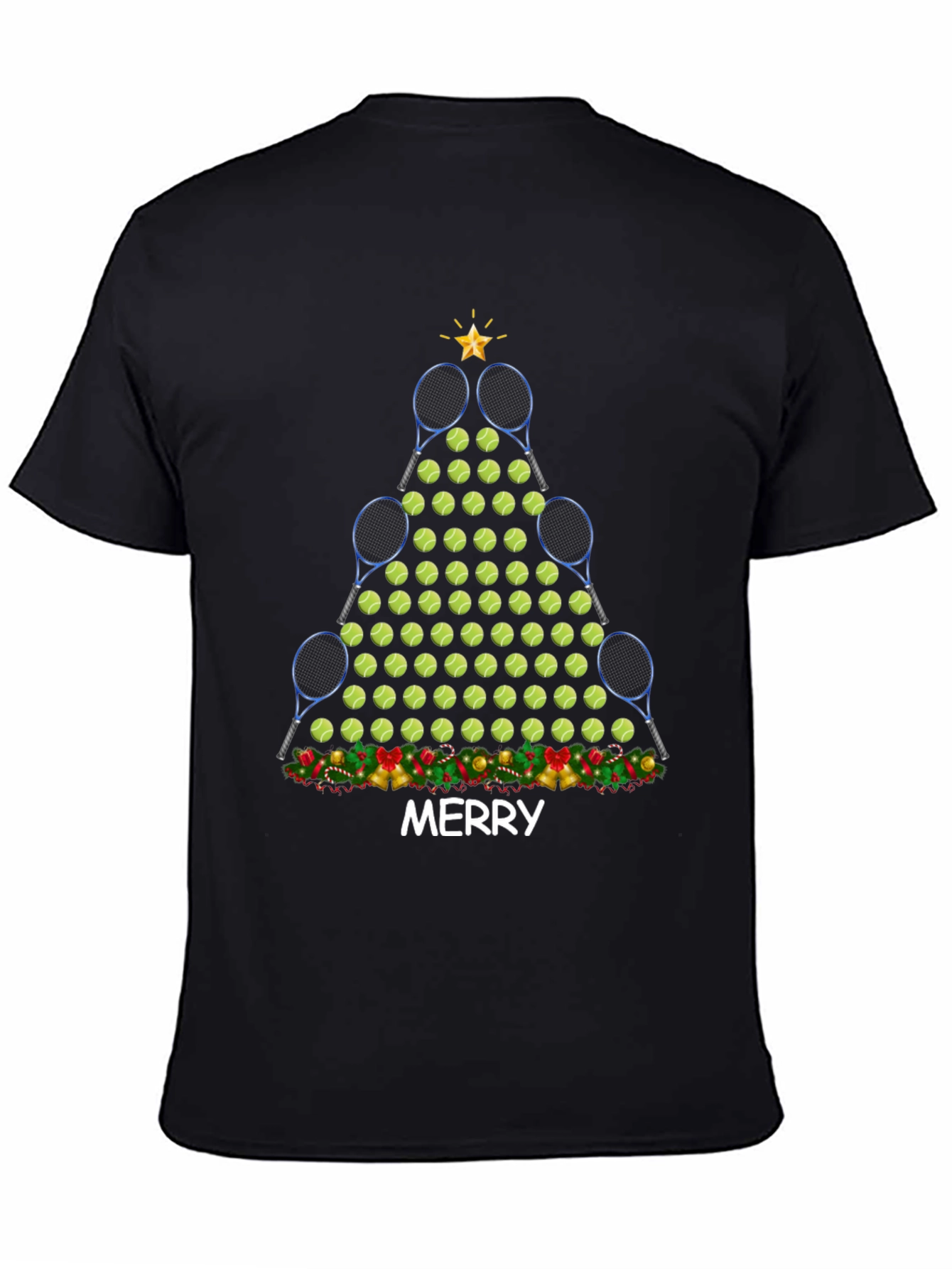 Tennis Christmas Tree T-Shirt - Merry Holiday Tee