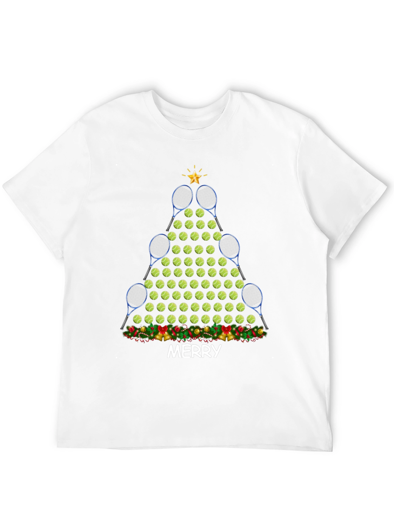 Tennis Christmas Tree T-Shirt - Merry Holiday Tee