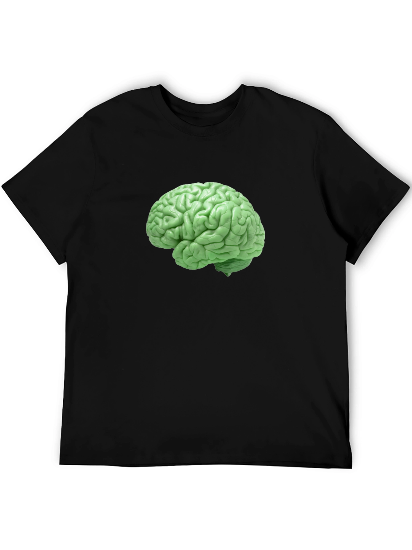 Brain Graphic Tee - Black Cotton T-Shirt