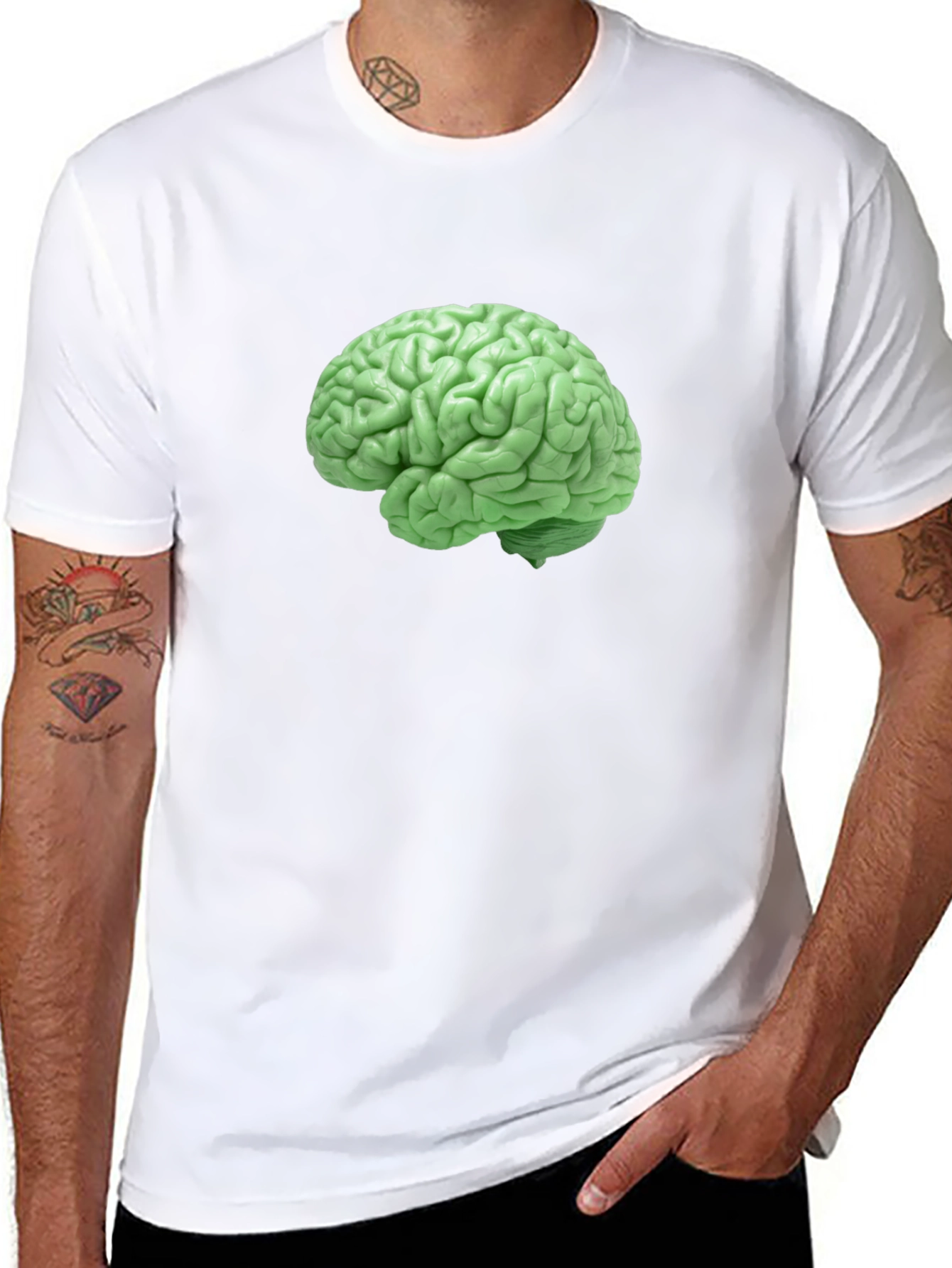 Brain Graphic Tee - Black Cotton T-Shirt