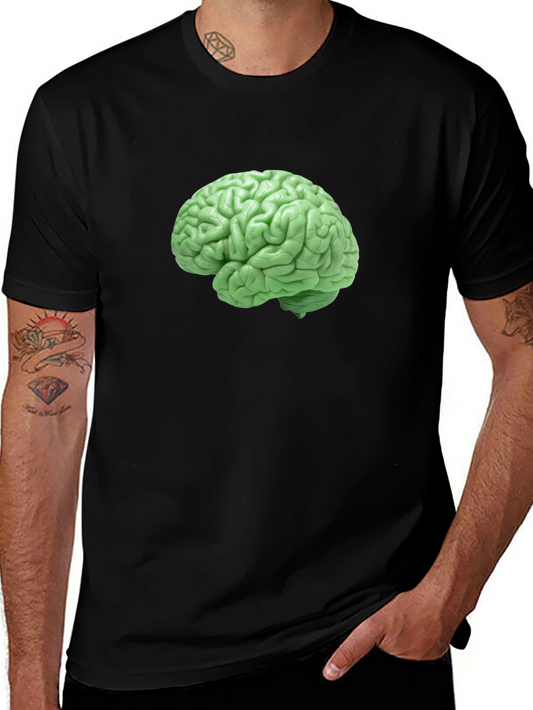 Brain Graphic Tee - Black Cotton T-Shirt