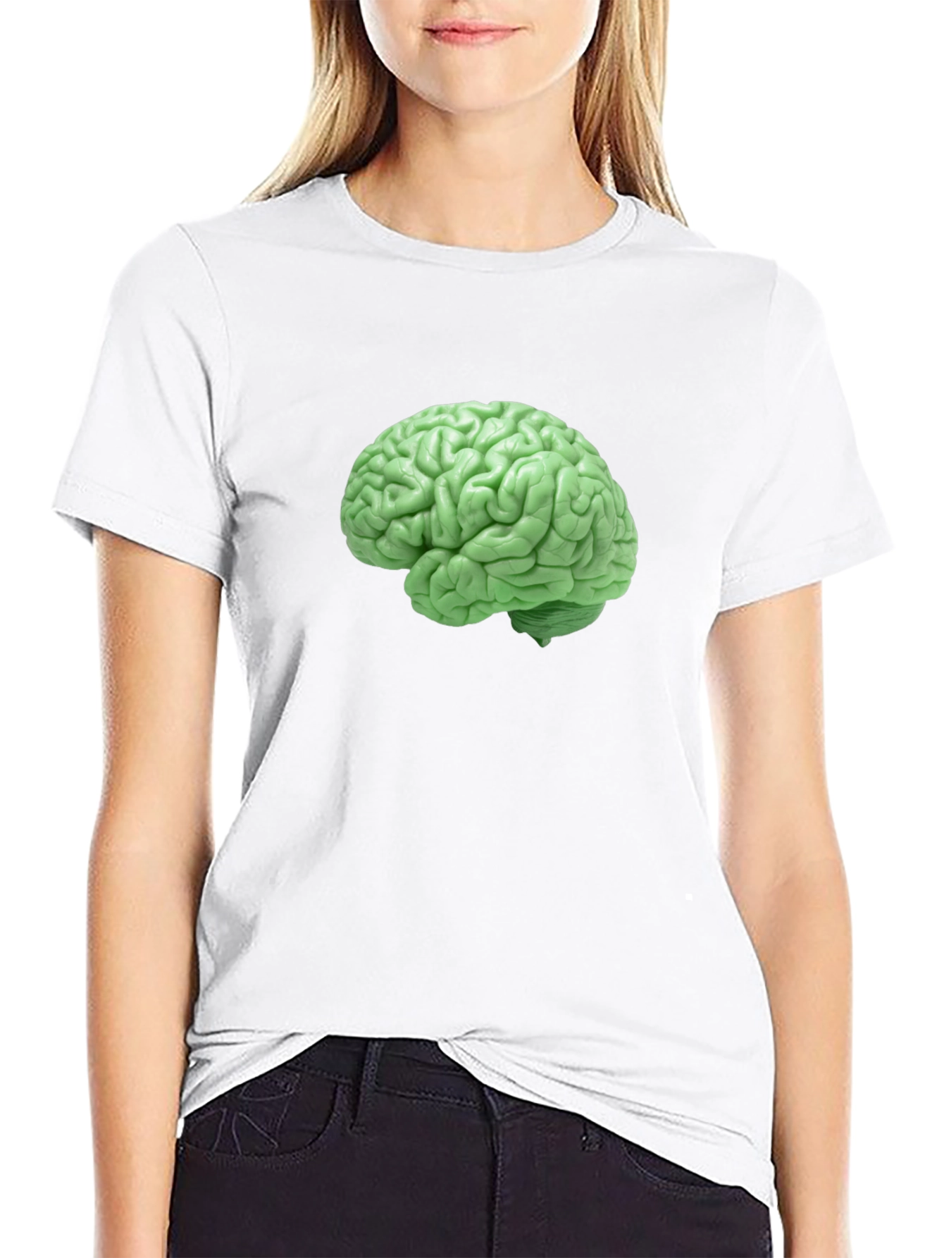 Brain Graphic Tee - Black Cotton T-Shirt