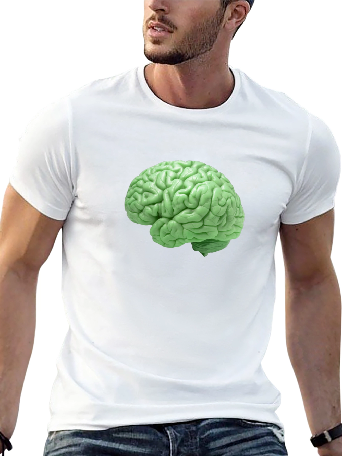 Brain Graphic Tee - Black Cotton T-Shirt
