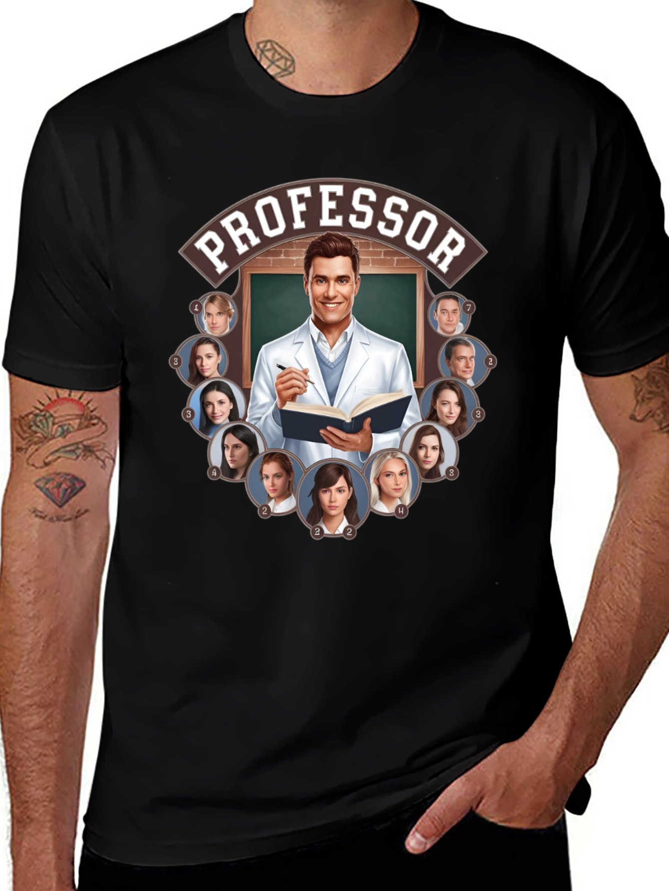 Professor and Students Graphic Tee