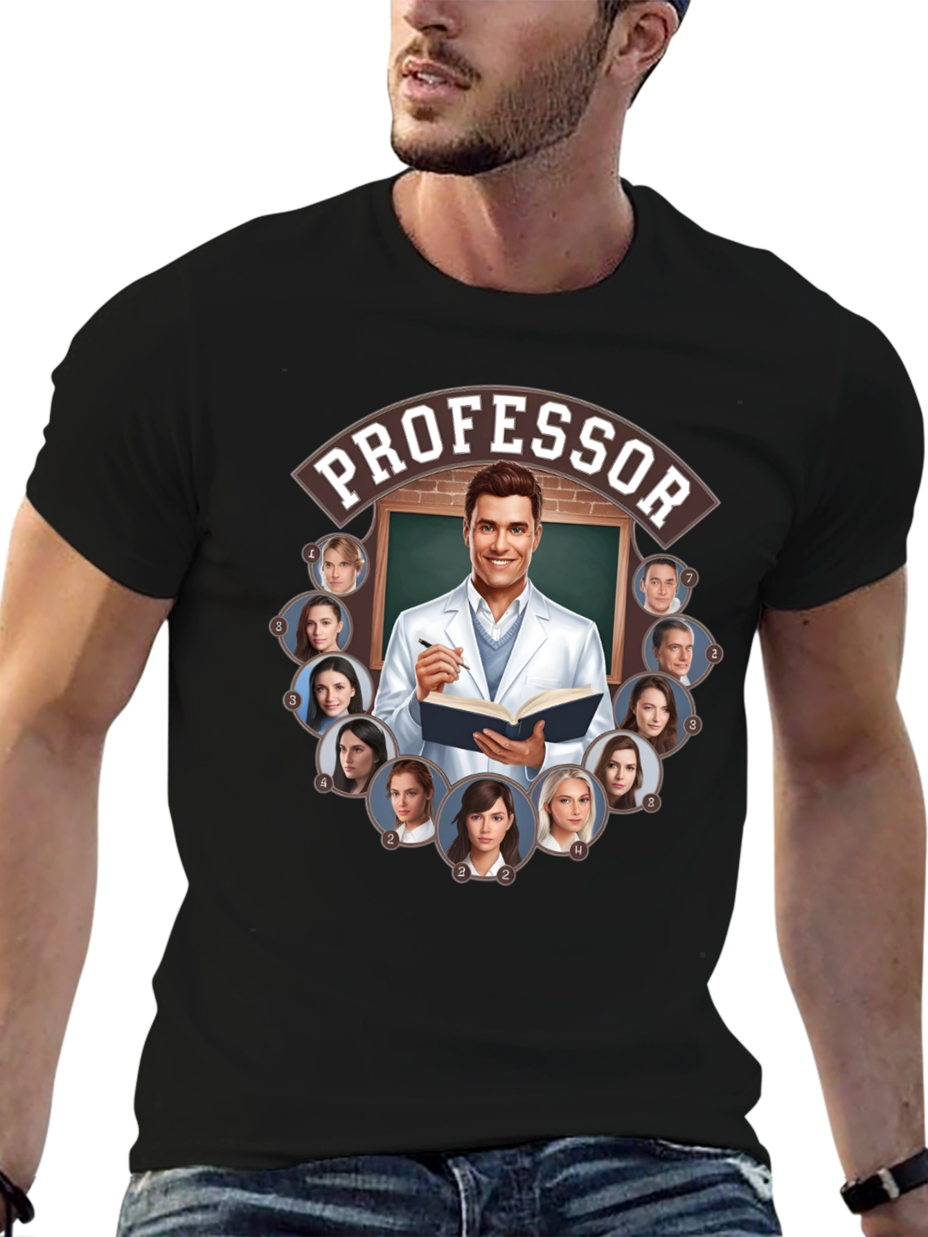 Professor and Students Graphic Tee
