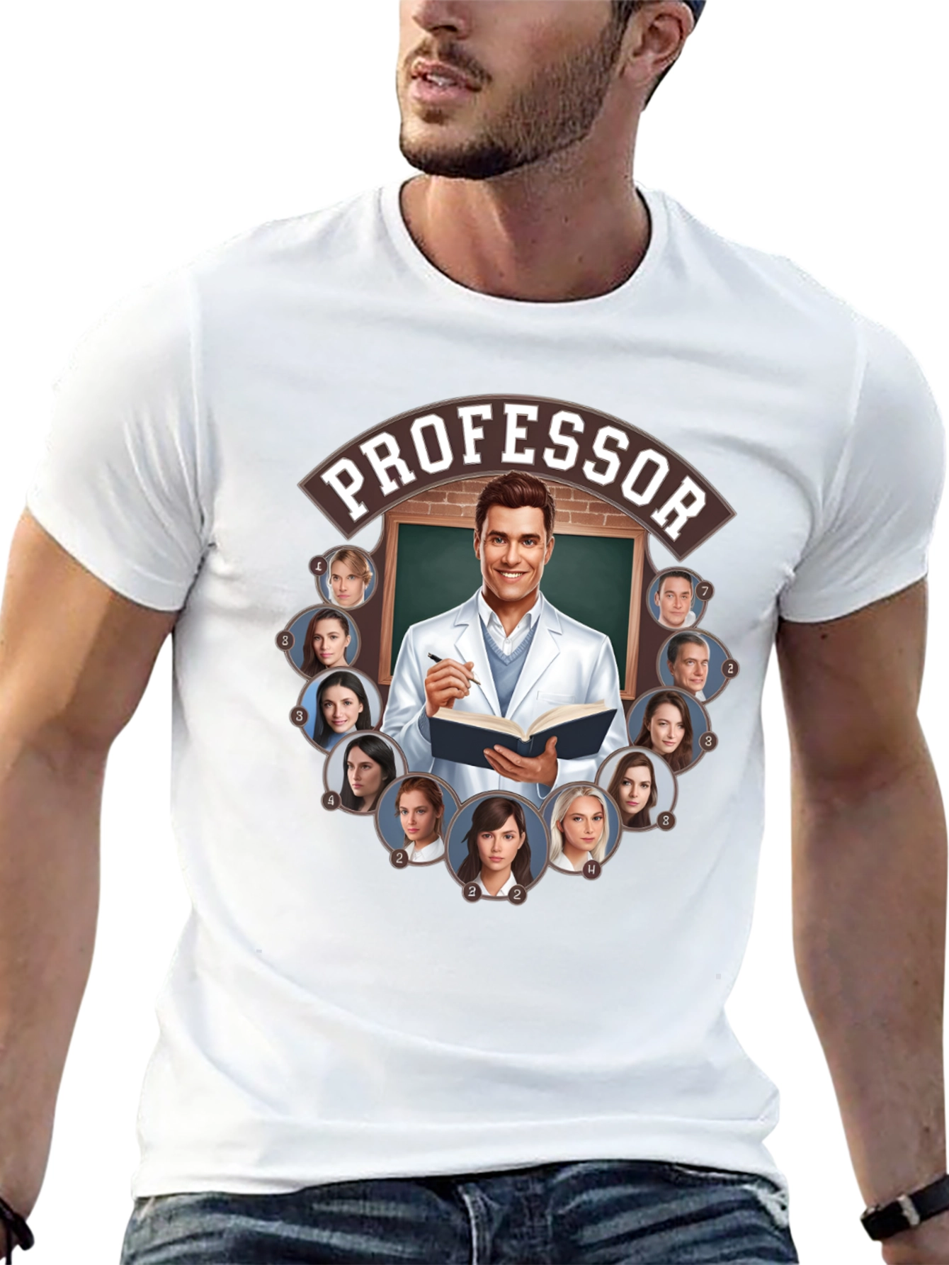 Professor and Students Graphic Tee