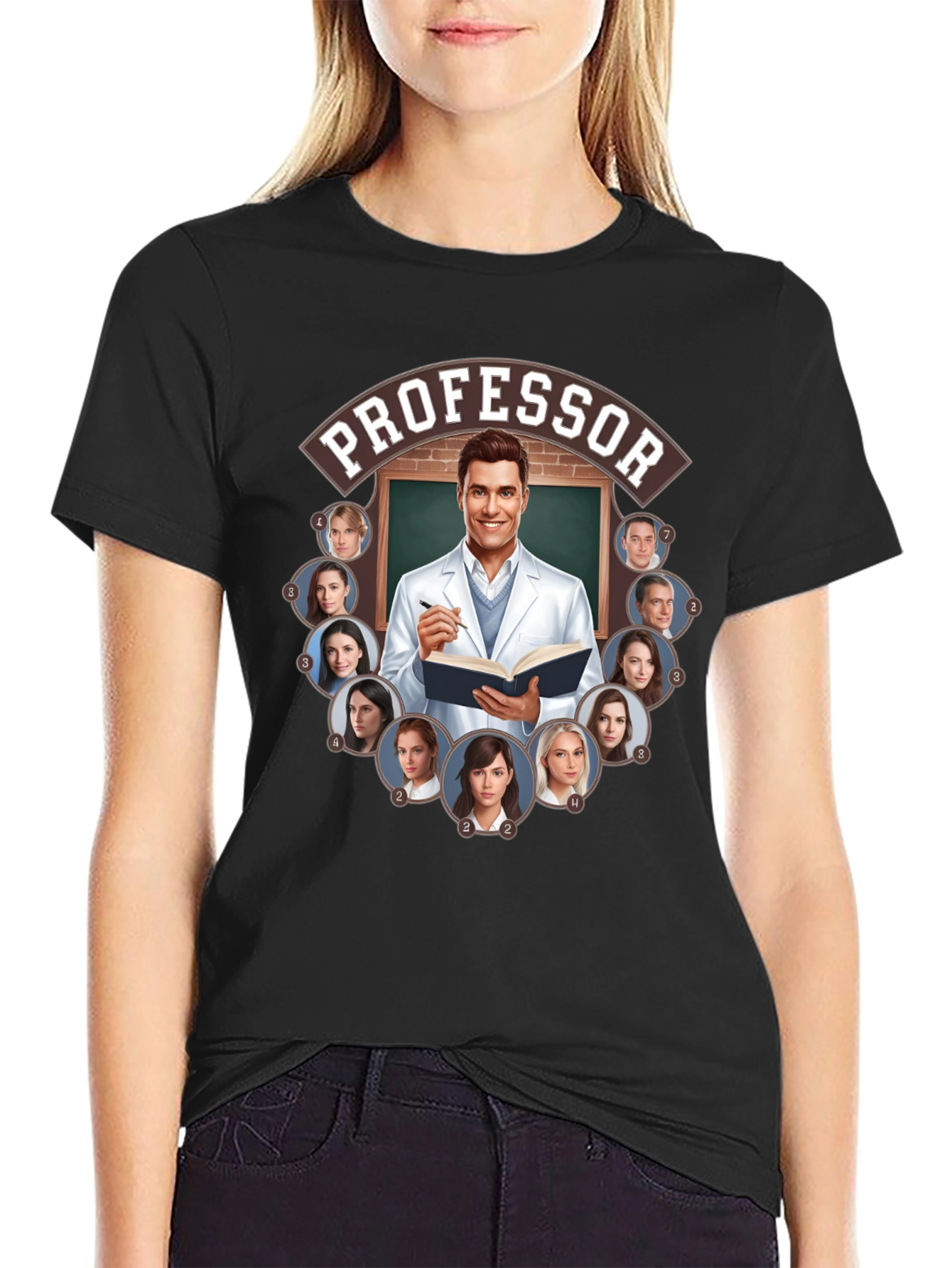 Professor and Students Graphic Tee