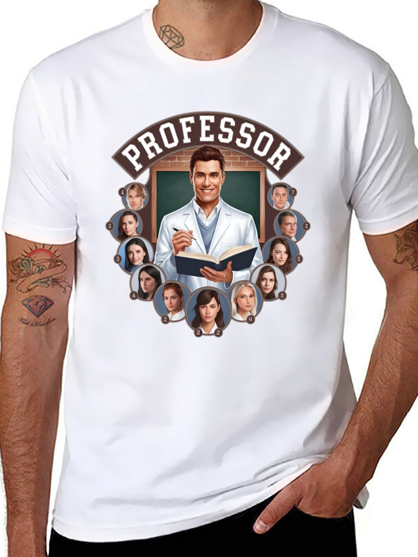 Professor and Students Graphic Tee