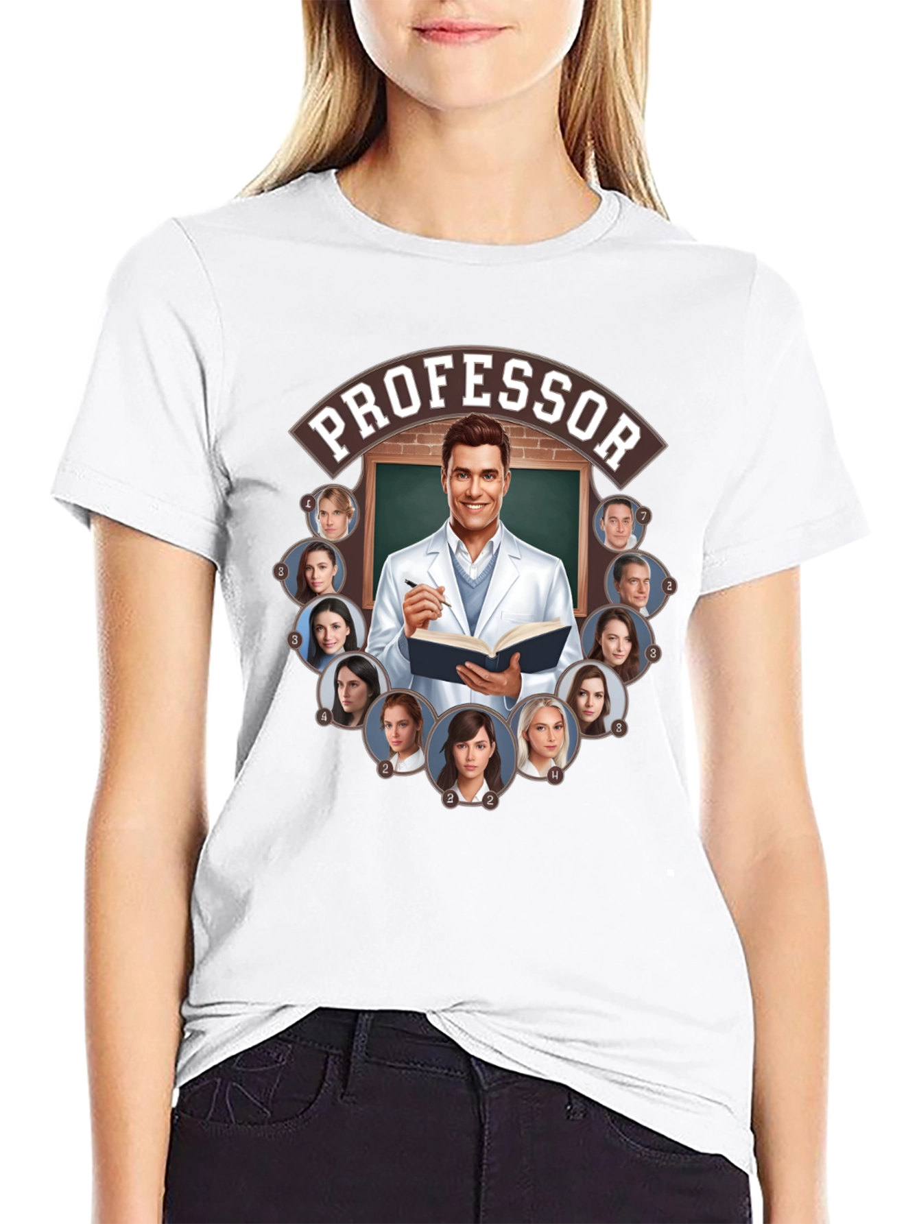 Professor and Students Graphic Tee