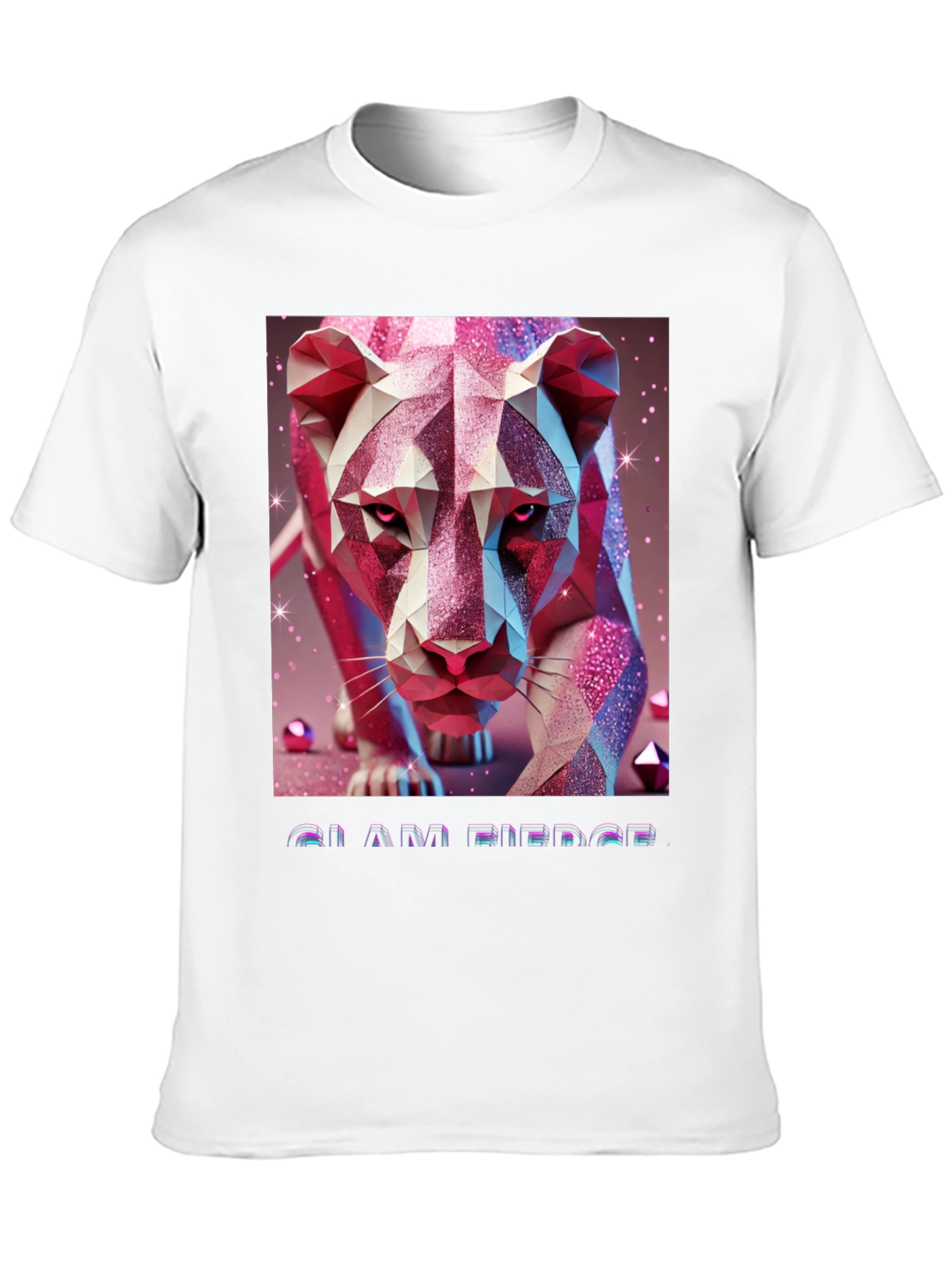 Geometric Lion Graphic Tee - Stylish Animal Print Shirt