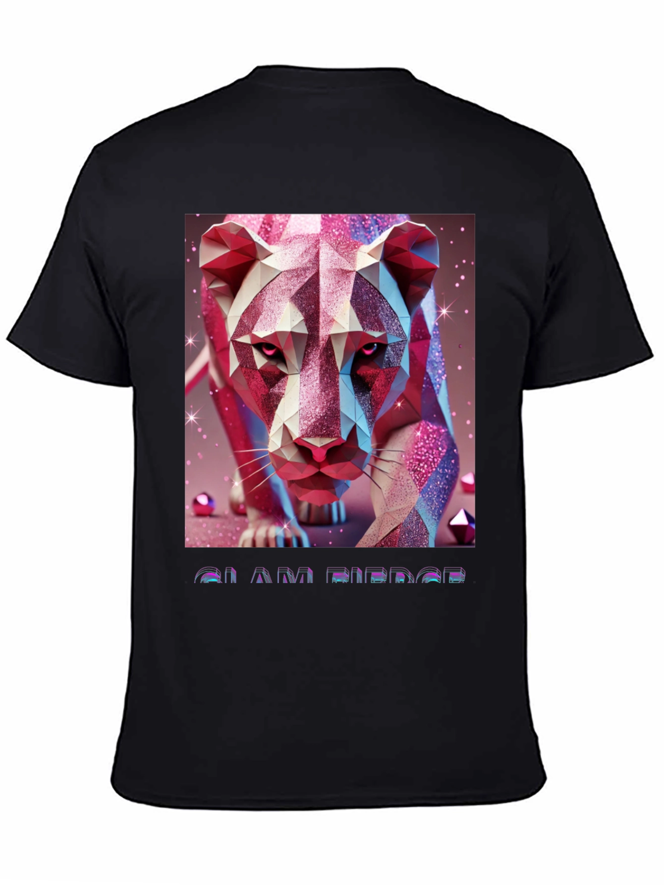 Geometric Lion Graphic Tee - Stylish Animal Print Shirt