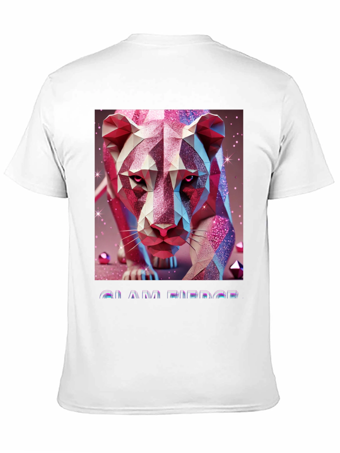Geometric Lion Graphic Tee - Stylish Animal Print Shirt