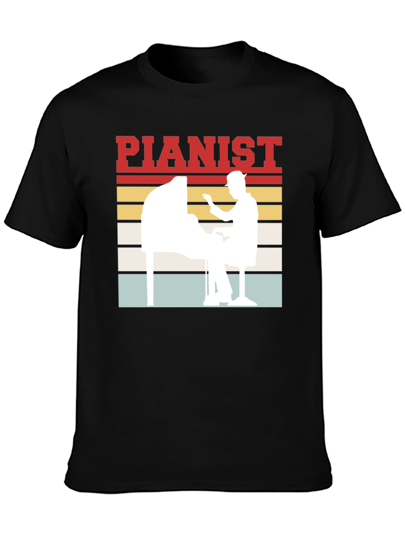 Pianist Retro Style Graphic Tee