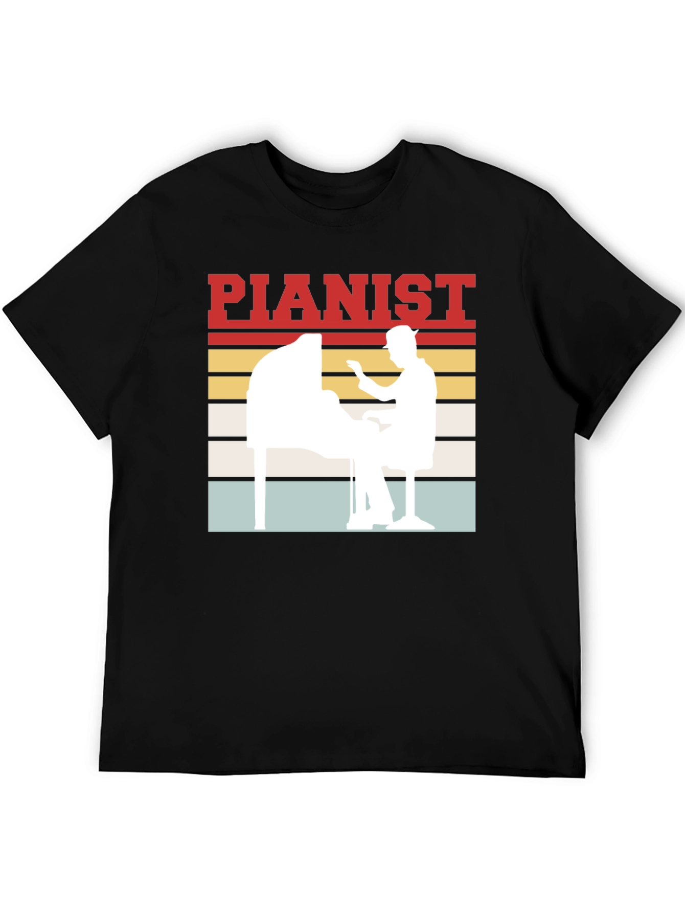 Pianist Retro Style Graphic Tee