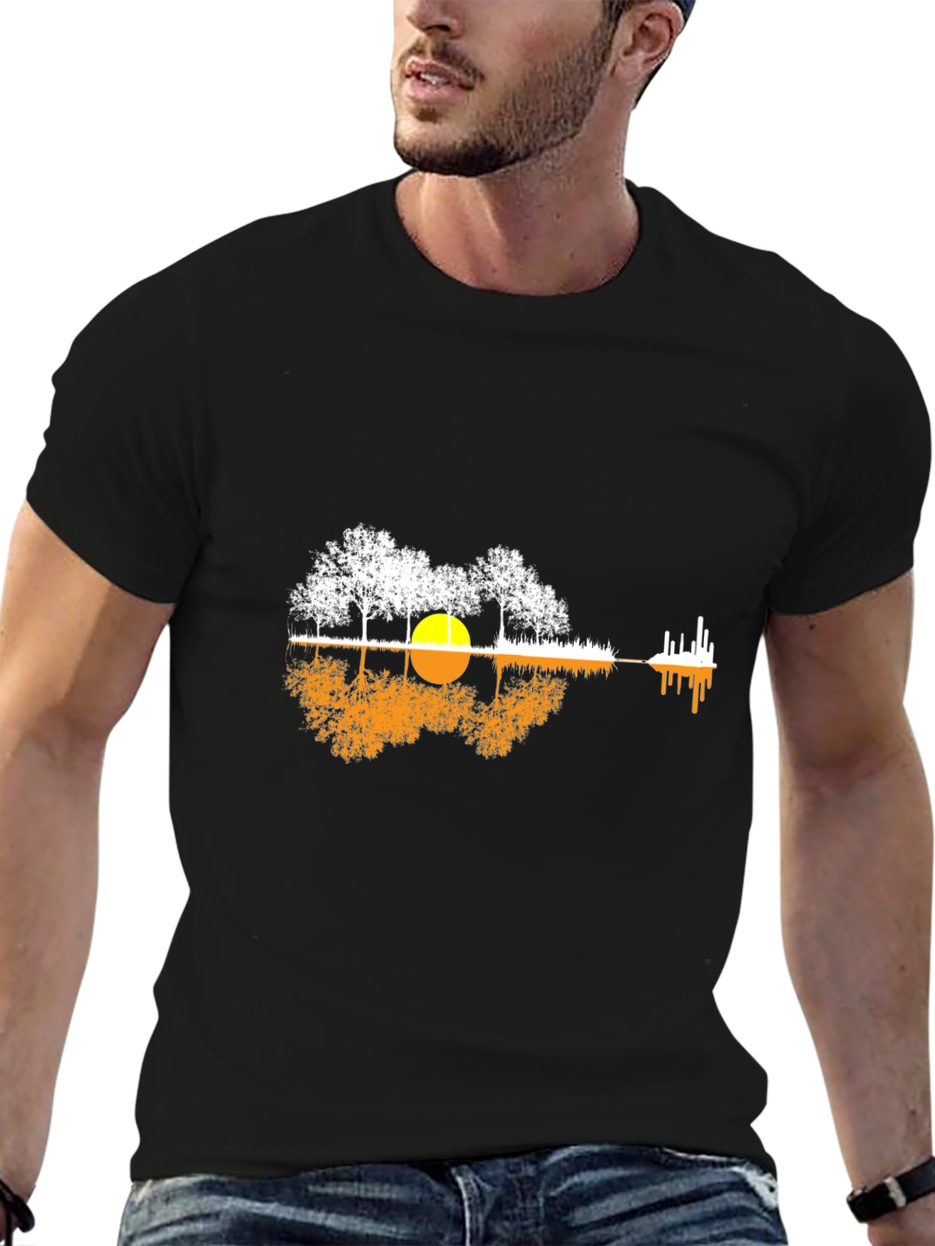 Nature Guitar Graphic Tee - Black