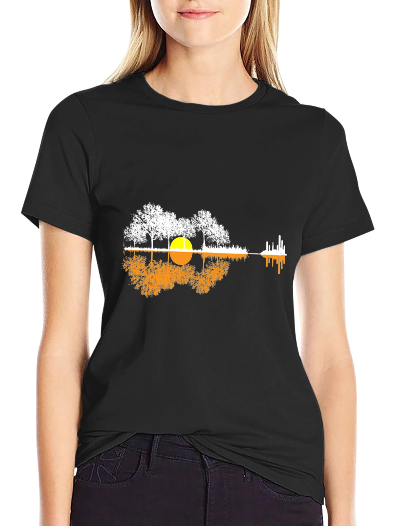Nature Guitar Graphic Tee - Black