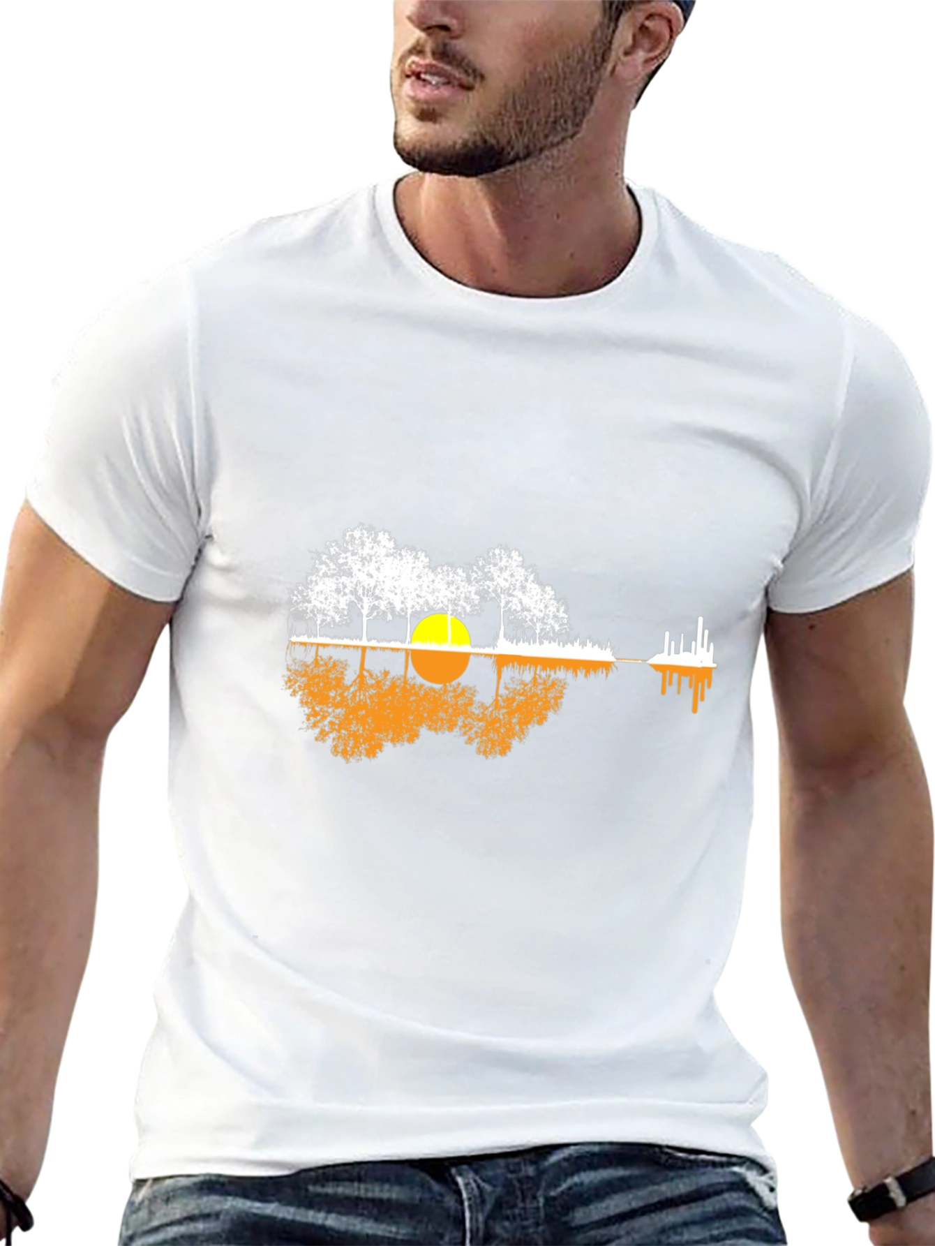 Nature Guitar Graphic Tee - Black