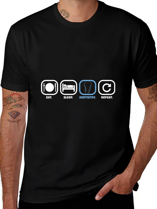Eat Sleep Dentistry Repeat Black T-Shirt