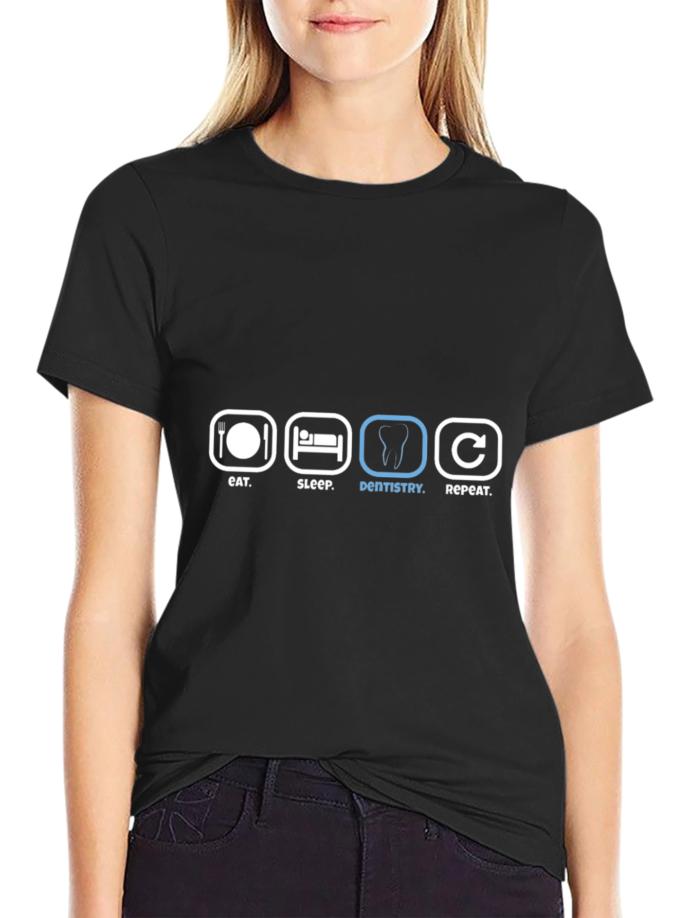 Eat Sleep Dentistry Repeat Black T-Shirt