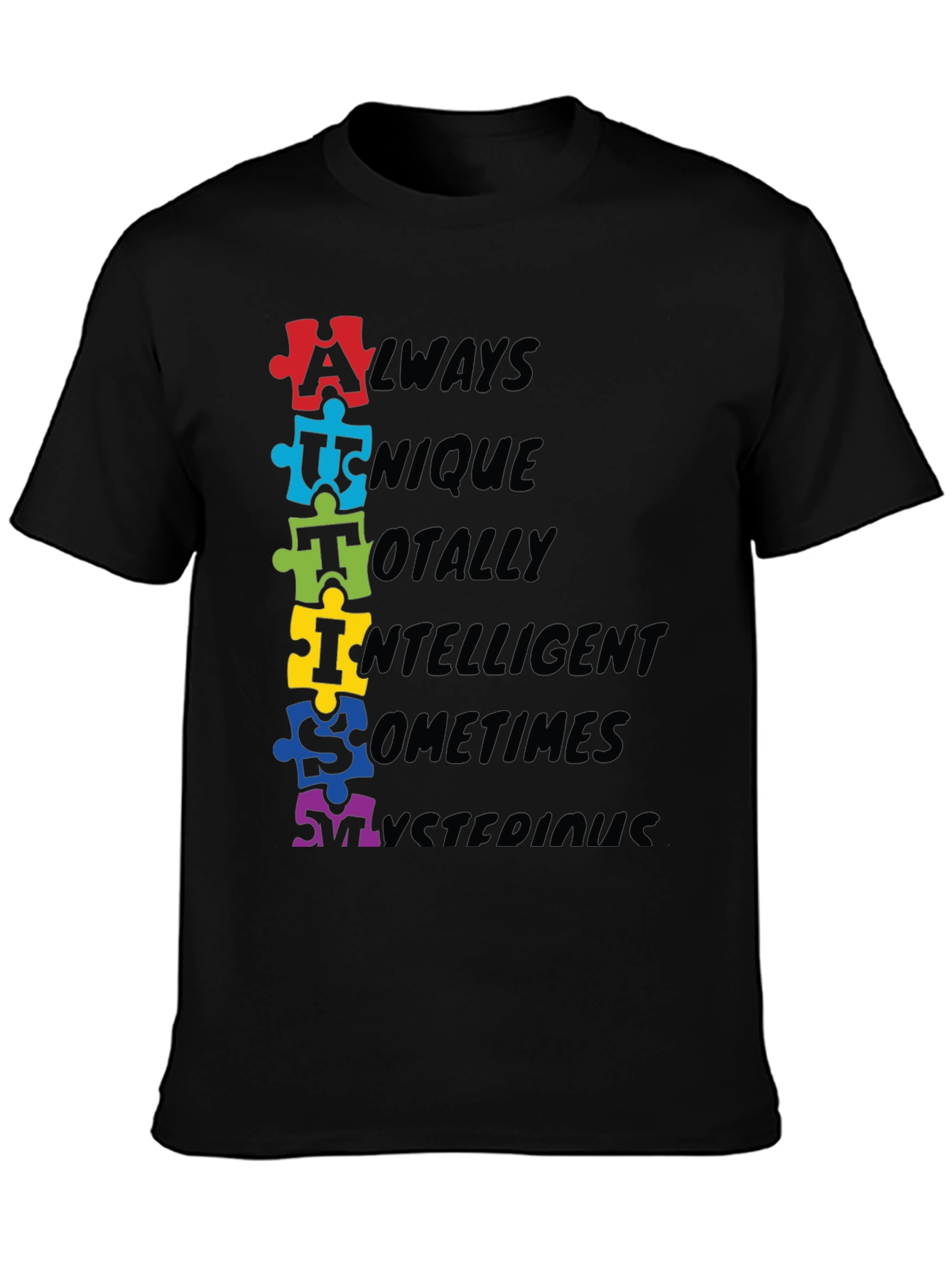Autism Awareness Puzzle Piece Graphic T-Shirt