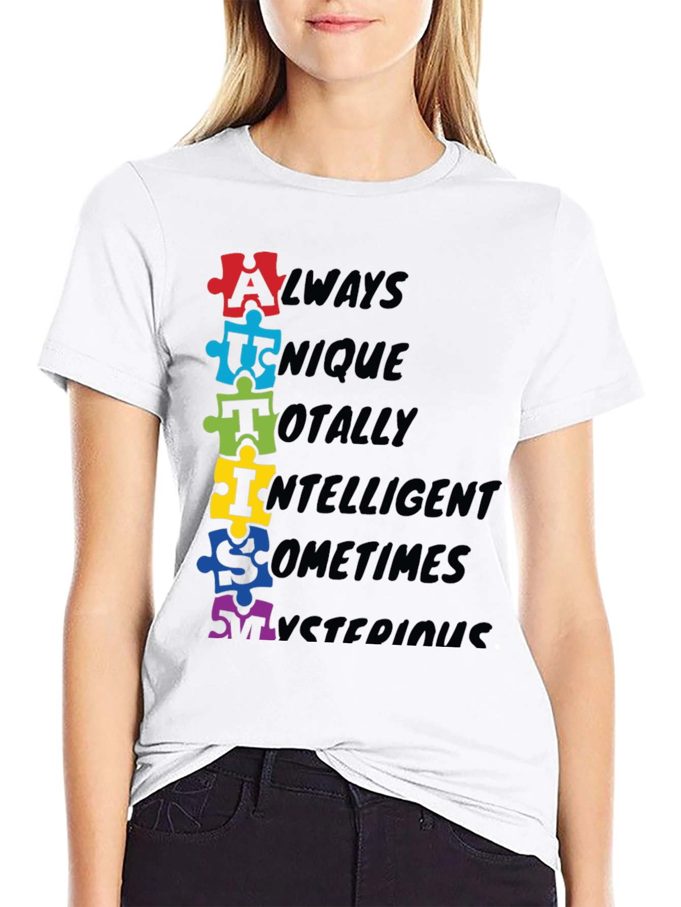 Autism Awareness Puzzle Piece Graphic T-Shirt