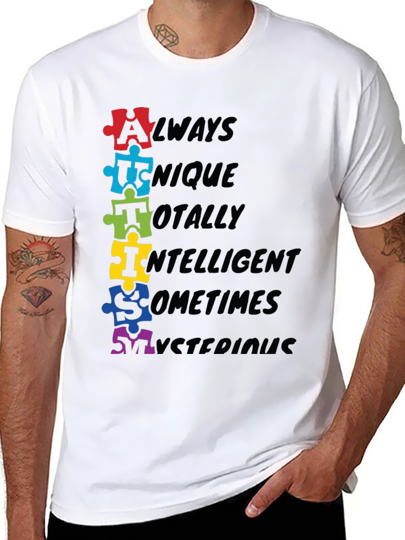 Autism Awareness Puzzle Piece Graphic T-Shirt