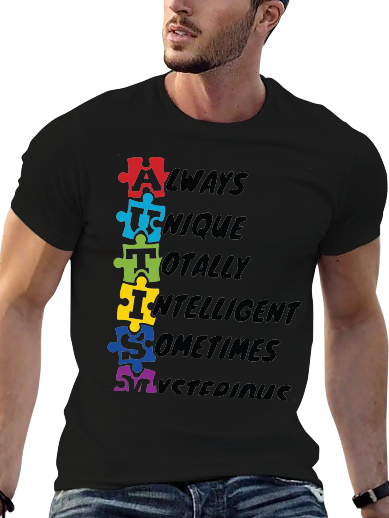 Autism Awareness Puzzle Piece Graphic T-Shirt