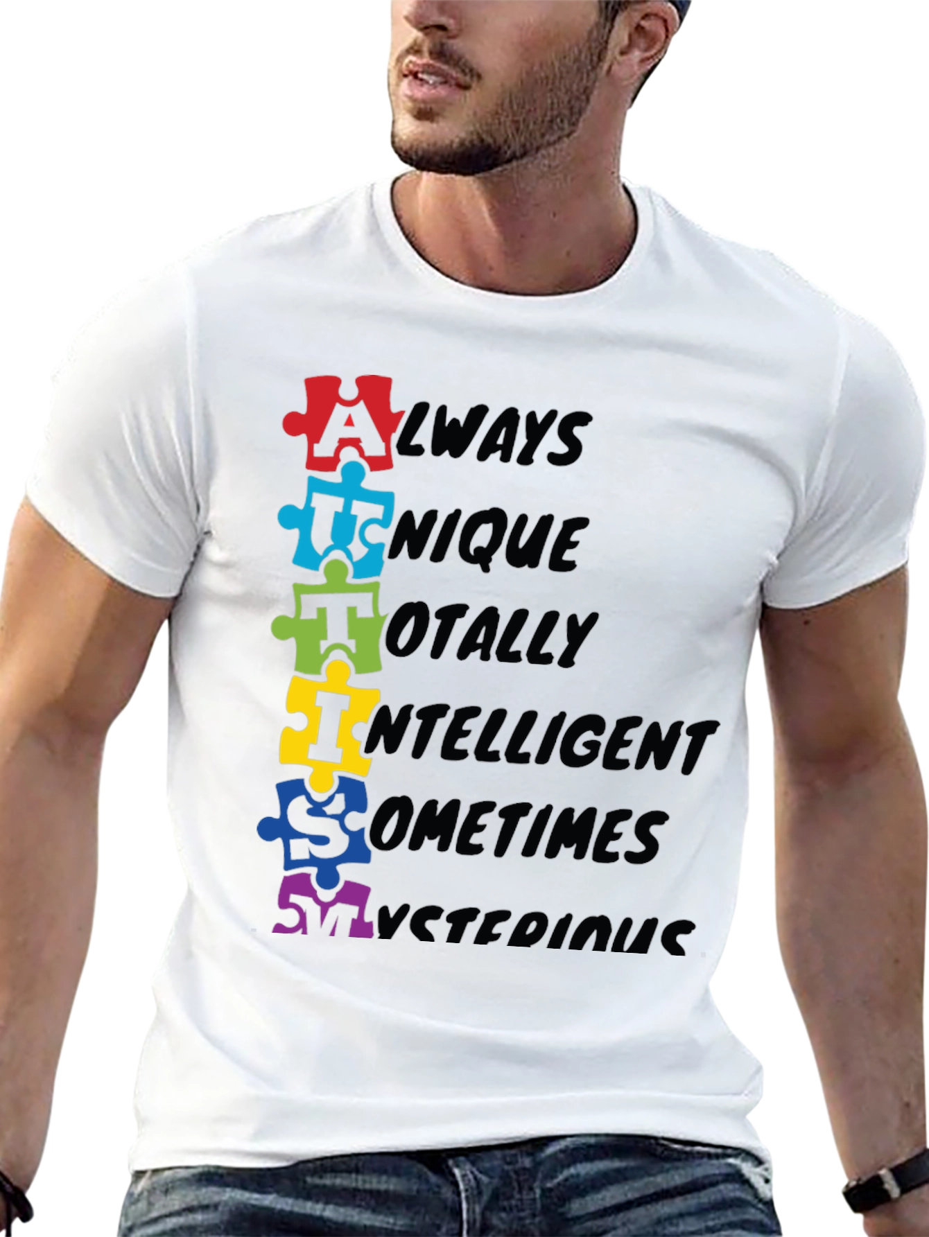 Autism Awareness Puzzle Piece Graphic T-Shirt