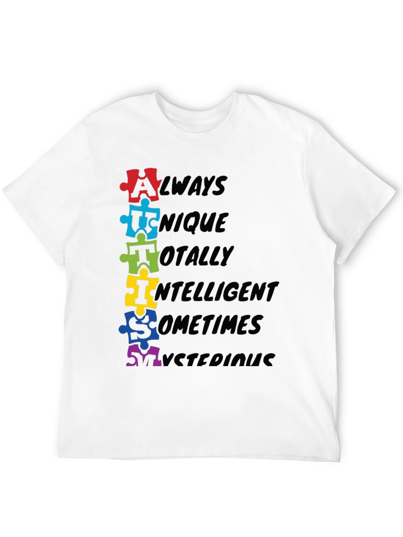 Autism Awareness Puzzle Piece Graphic T-Shirt