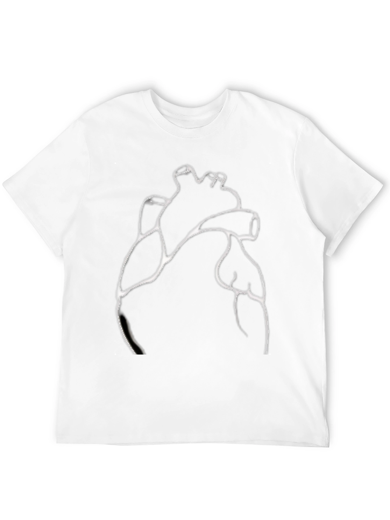 Anatomical Heart Outline Graphic Print Tee