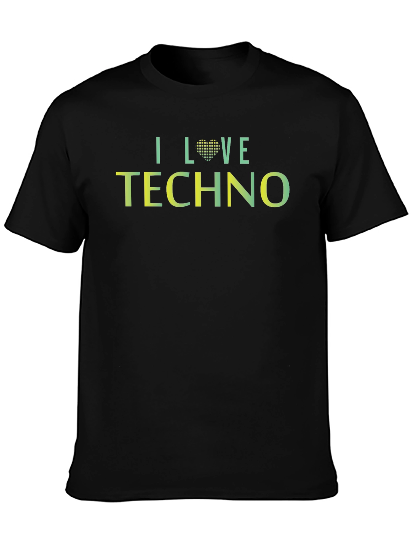 I Love Techno Graphic Tee - Unisex Black T-Shirt