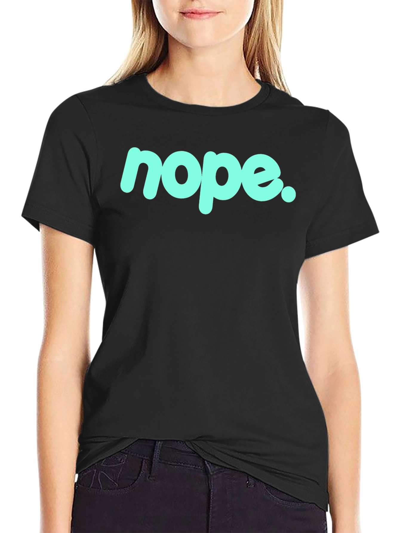 Nope Graphic Tee - Casual Black T-Shirt