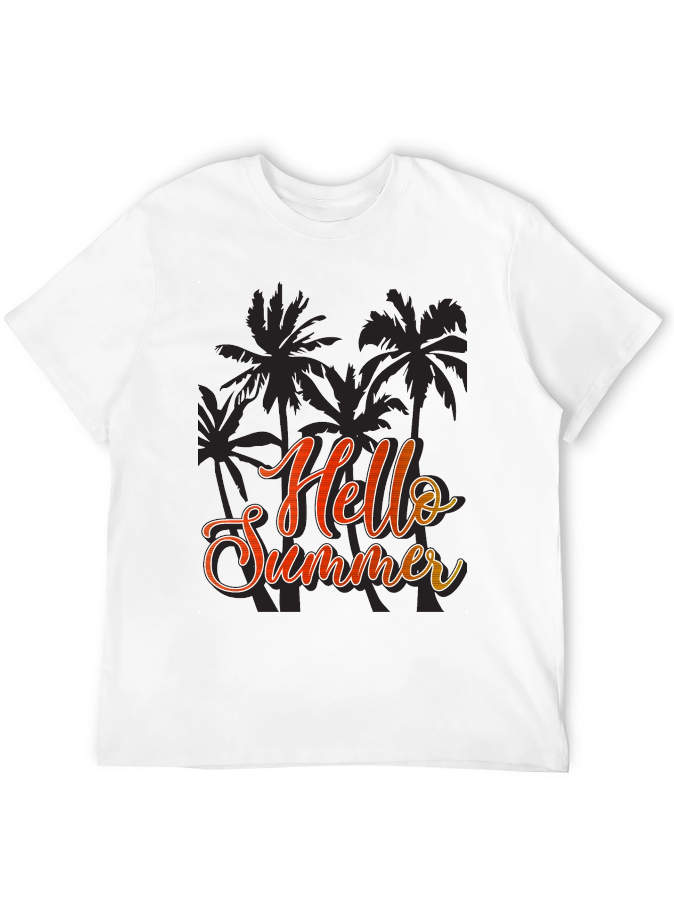 Hello Summer Graphic Black T-Shirt