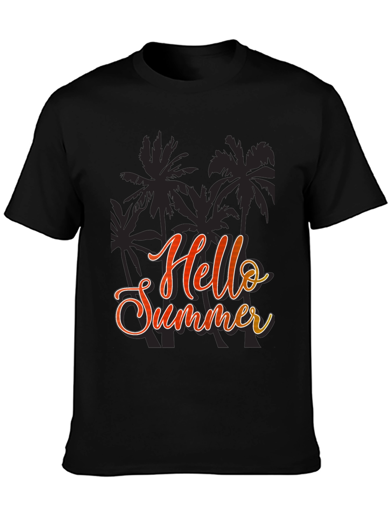 Hello Summer Graphic Black T-Shirt