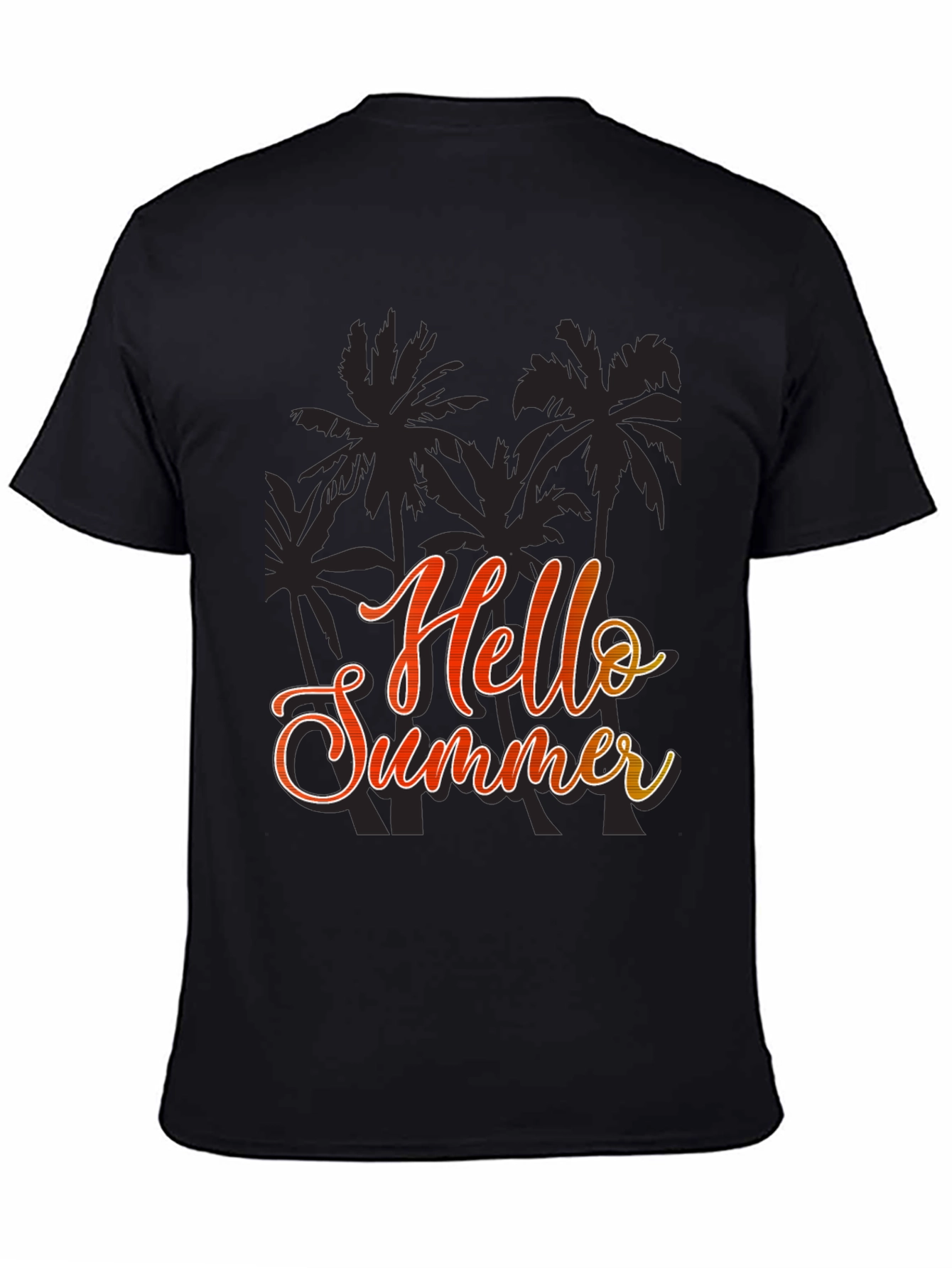 Hello Summer Graphic Black T-Shirt