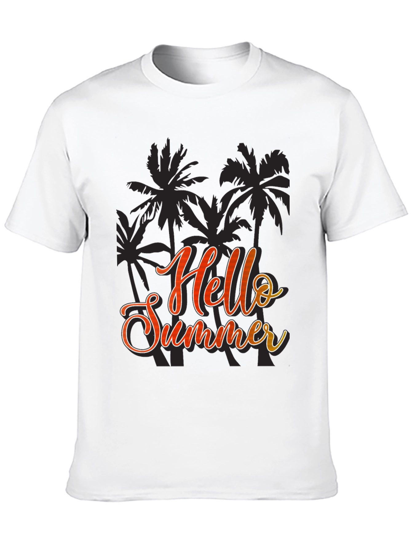 Hello Summer Graphic Black T-Shirt