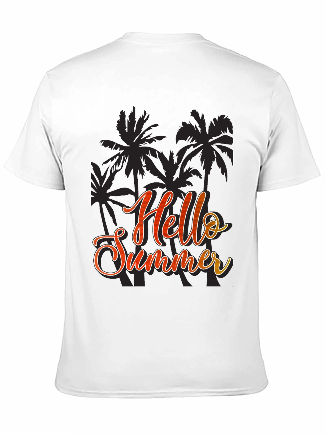 Hello Summer Graphic Black T-Shirt
