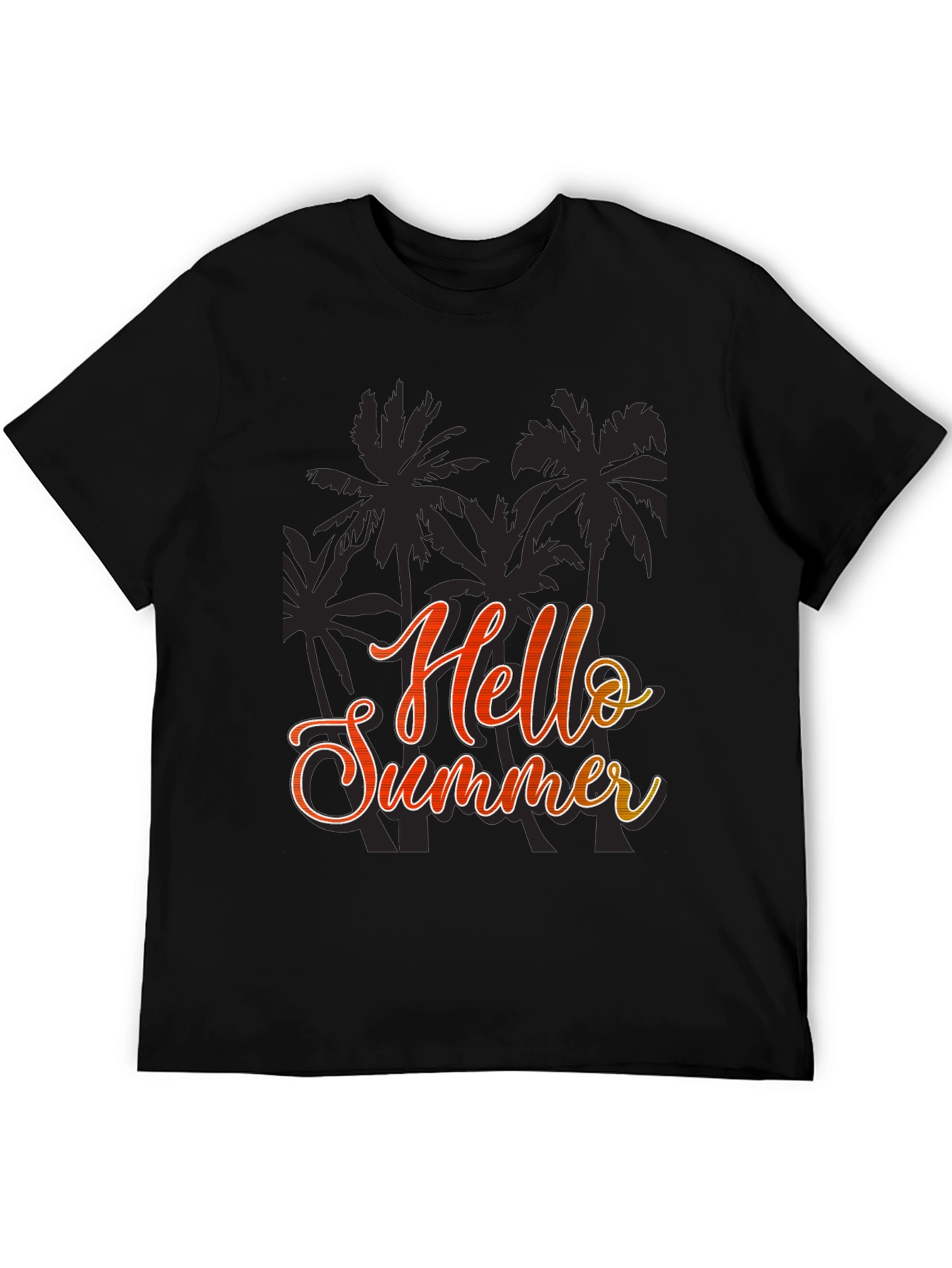 Hello Summer Graphic Black T-Shirt