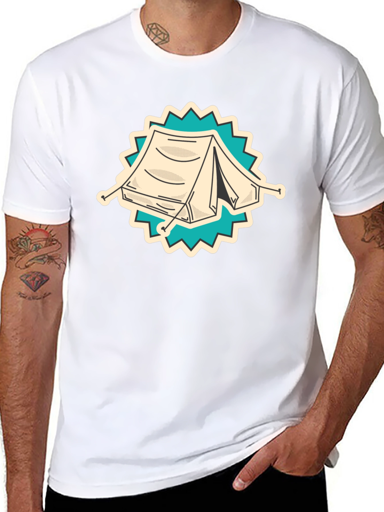 Camping Tent Graphic Tee - Adventure Ready Shirt