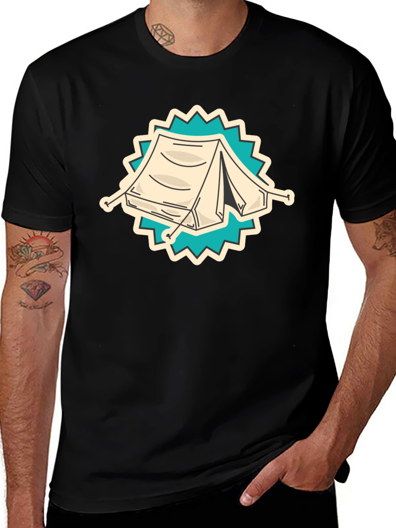 Camping Tent Graphic Tee - Adventure Ready Shirt