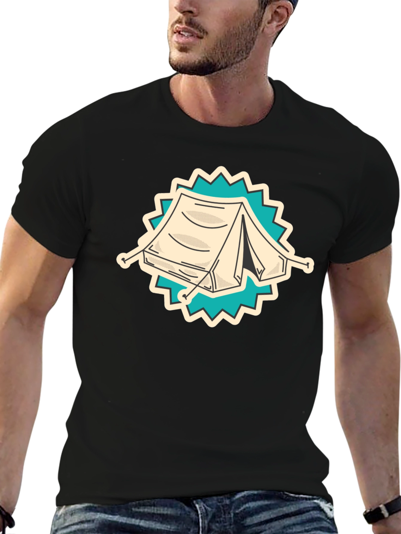 Camping Tent Graphic Tee - Adventure Ready Shirt