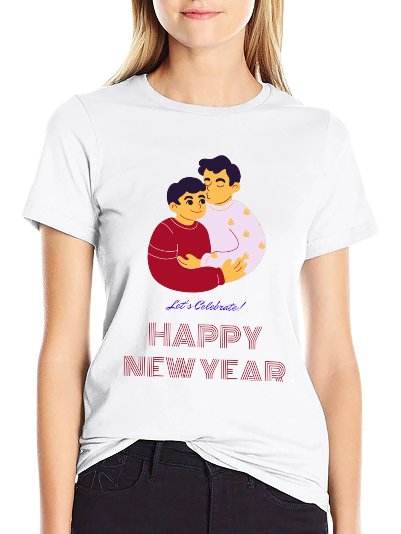Happy New Year Gay Pride Celebration Black T-Shirt