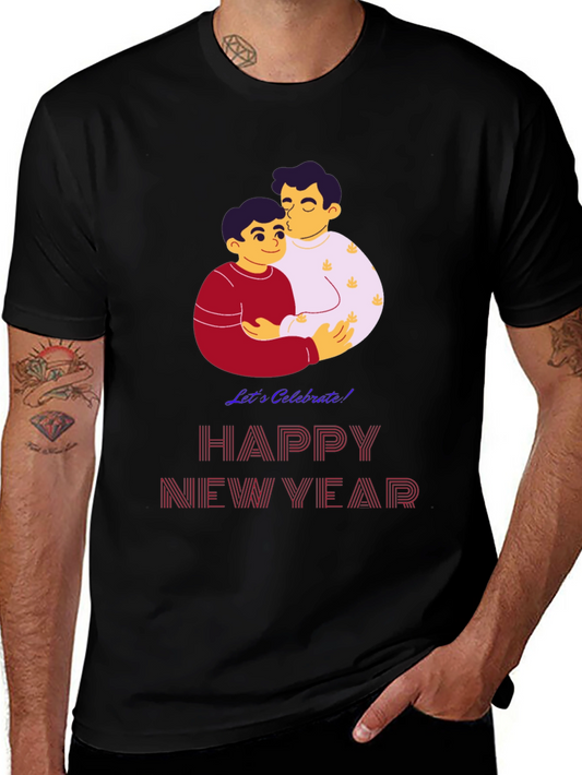 Happy New Year Gay Pride Celebration Black T-Shirt