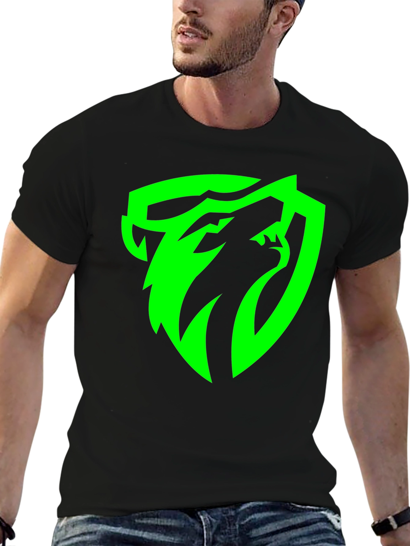 Black T-Shirt with Green Snake Logo