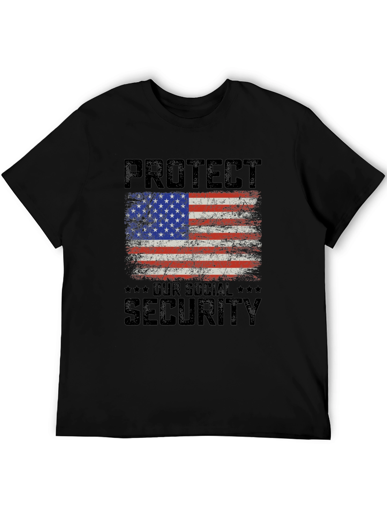 Patriotic Social Security T-Shirt - USA Flag Graphic Tee