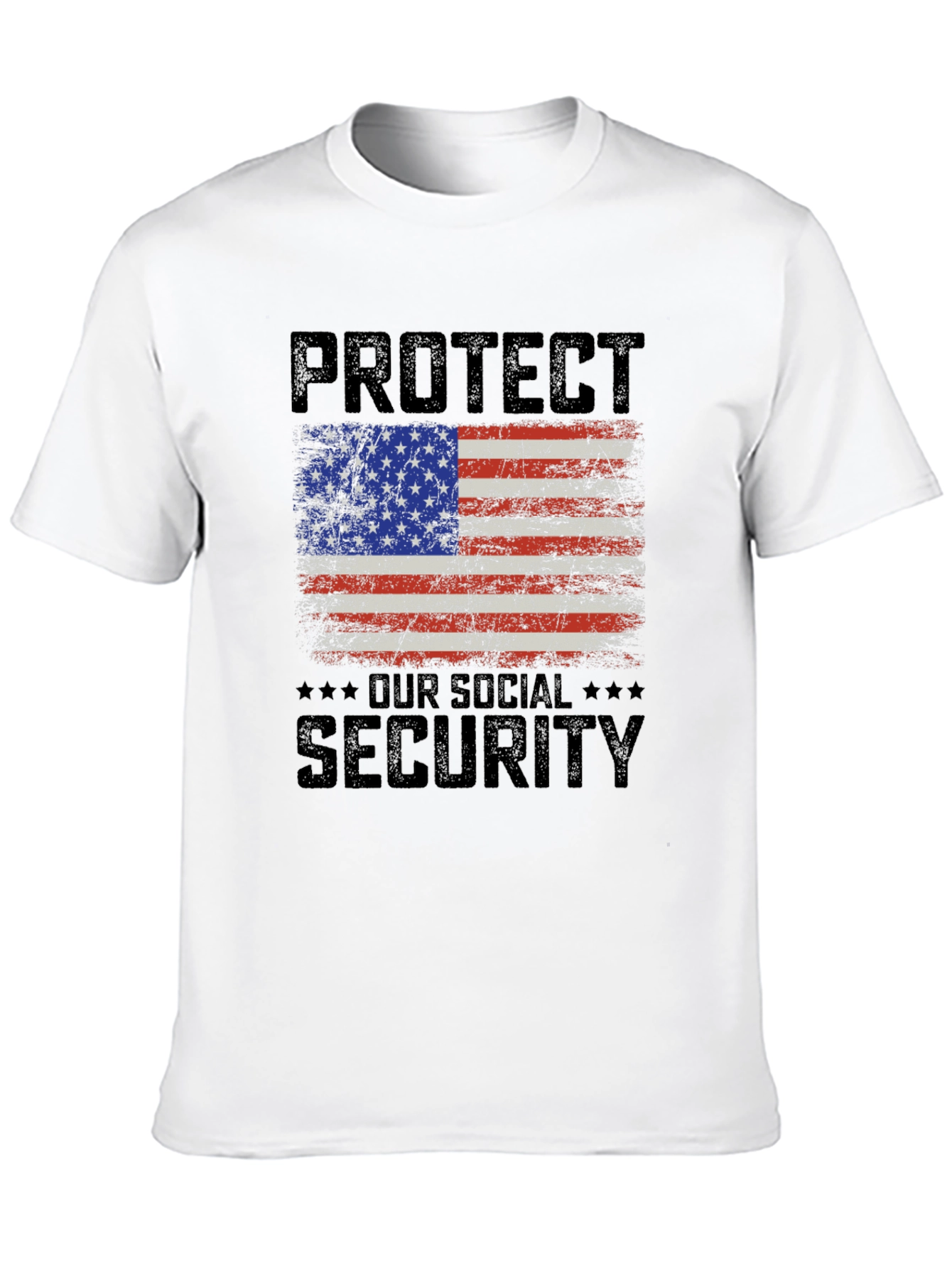 Patriotic Social Security T-Shirt - USA Flag Graphic Tee